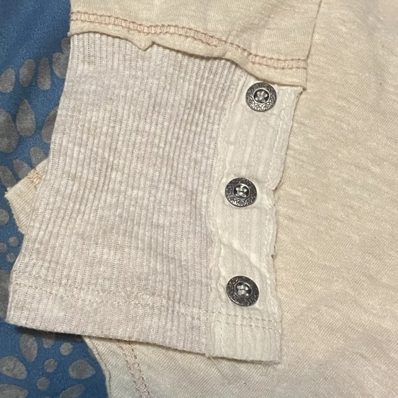 Miss Me Womens Long Sleeve Shirt XS Cream Lace Back Sequins Aztec Southwestern - Picture 6 of 11